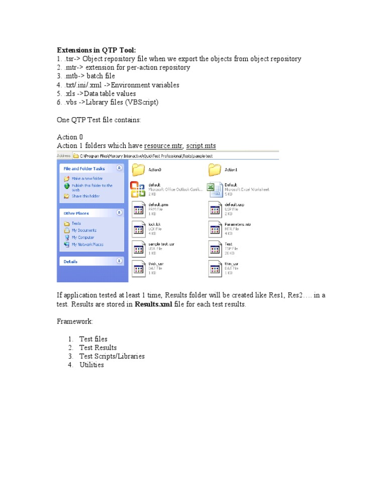QTP Tool Extensions and Framework Overview | PDF | Computers