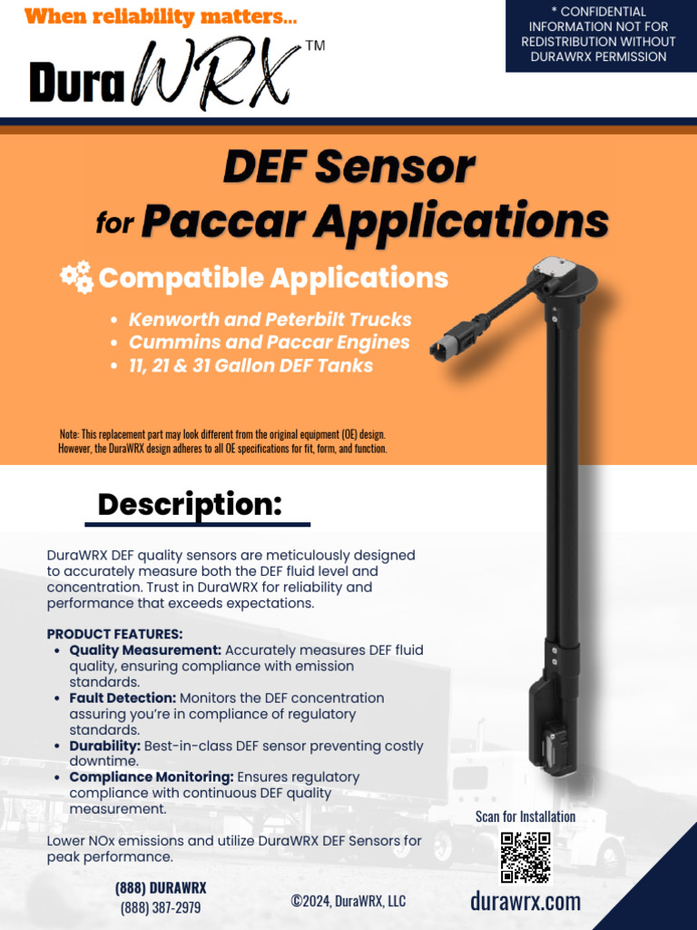 DuraWRX DEF Quality Sensor Overview | PDF