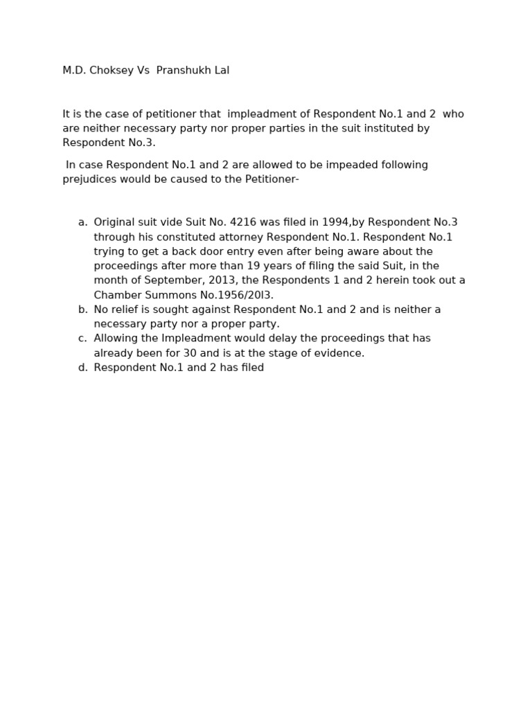 Choksey Note | PDF