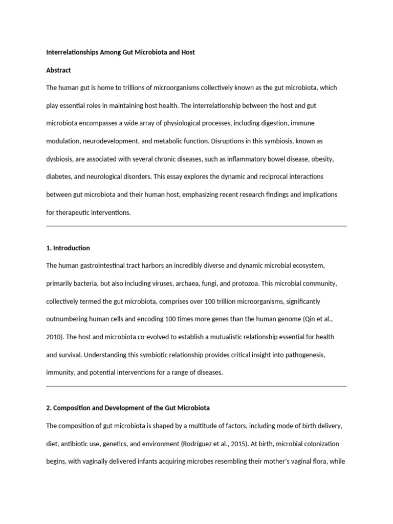 Gut Microbiota: Host Interactions Explained | PDF | Microbiota | Biology