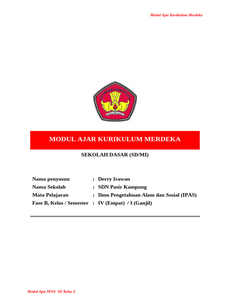 Modul Ajar IPAS SD Kelas 4 Kurikulum Merdeka | PDF