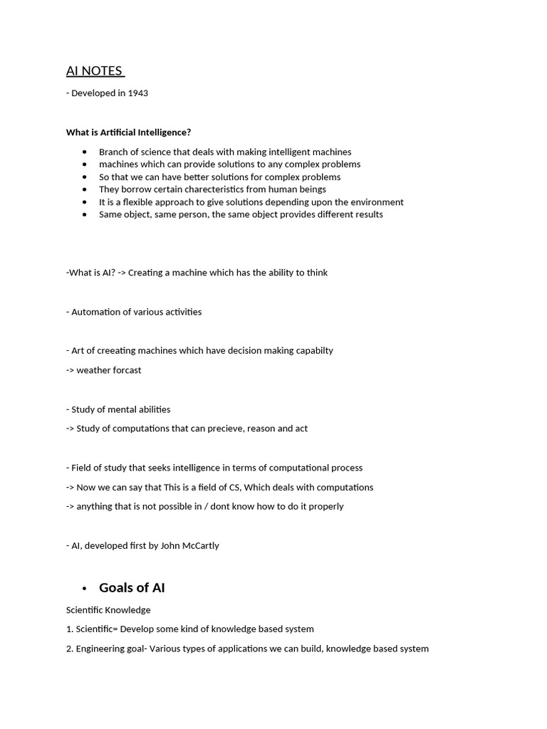 Overview of Artificial Intelligence Concepts | PDF | Artificial ...