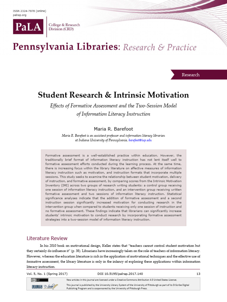 Enhancing Student Motivation in Research | PDF | Information Literacy ...