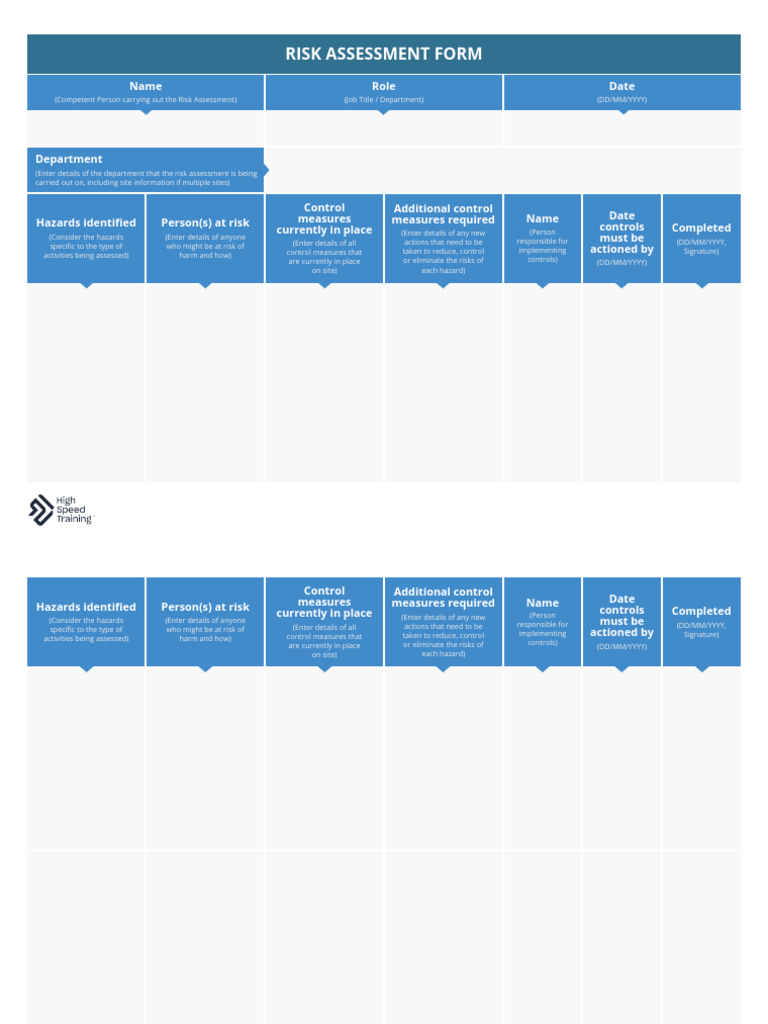 Risk Assessment Form Template | PDF | Risk | Hazards