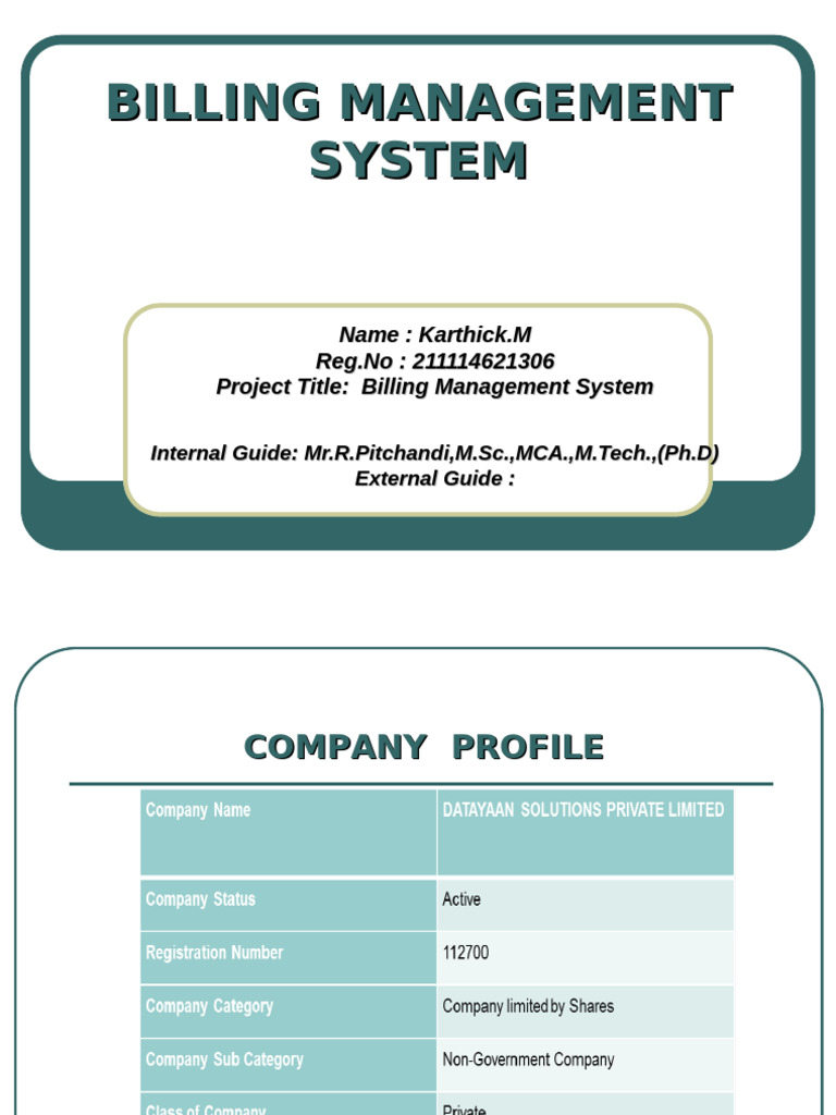 Billing Management System Overview | PDF | Password | Databases