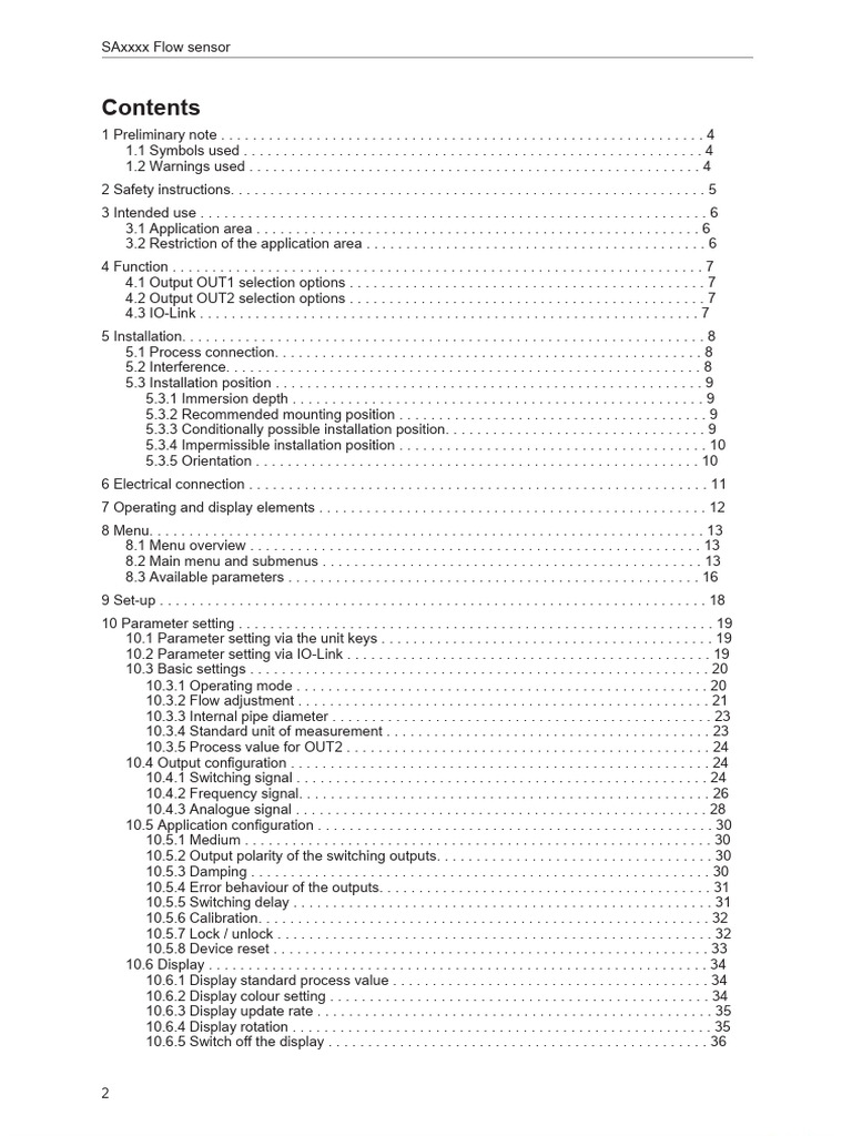 IFM SA5000 Flow Sensor Manual | PDF | Electronics | Computer Engineering