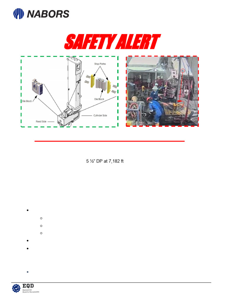 Top Drive Die Block Safety Alert | PDF