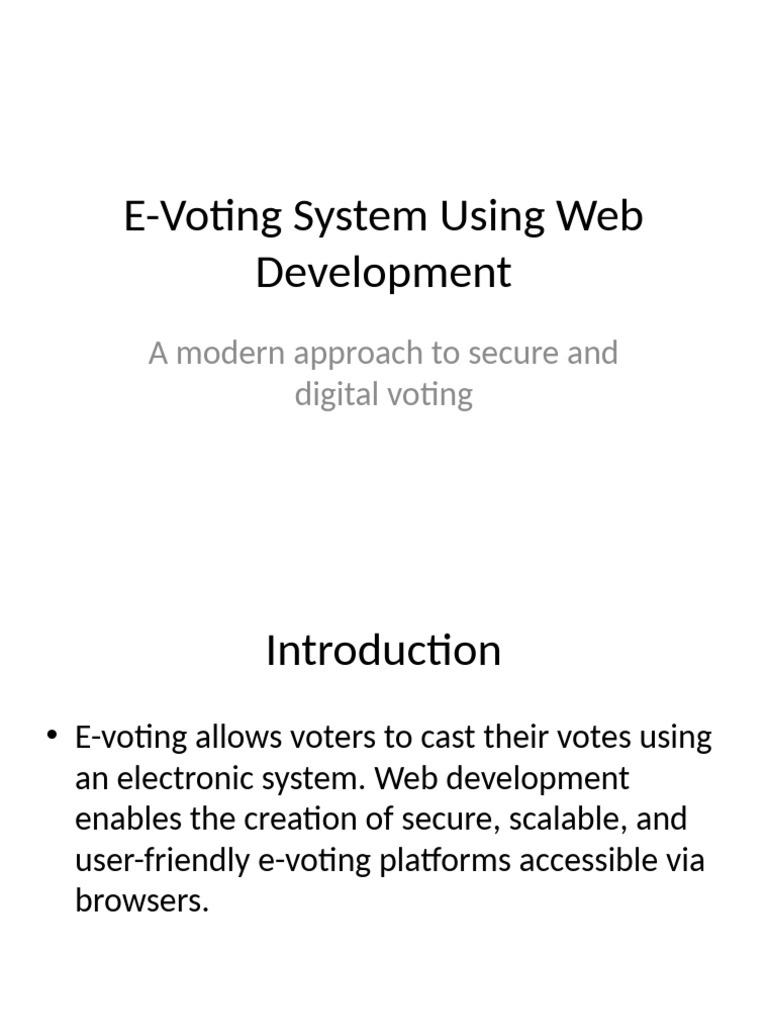 E-Voting System: Secure Online Voting | PDF