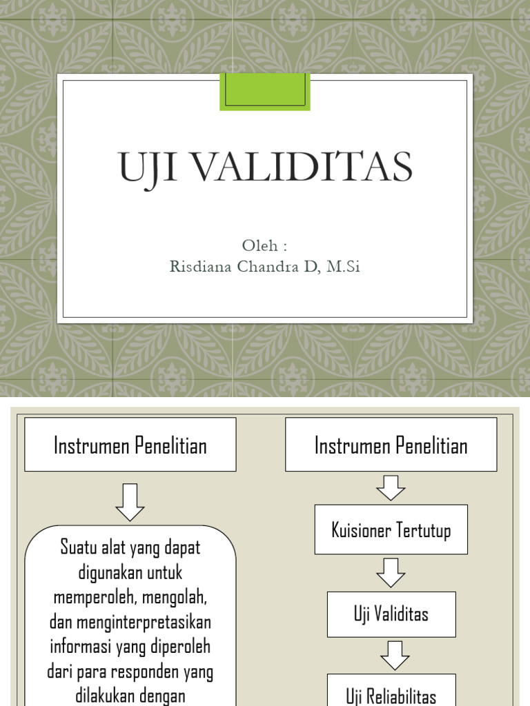 Uji Validitas Instrumen Penelitian SPSS | PDF
