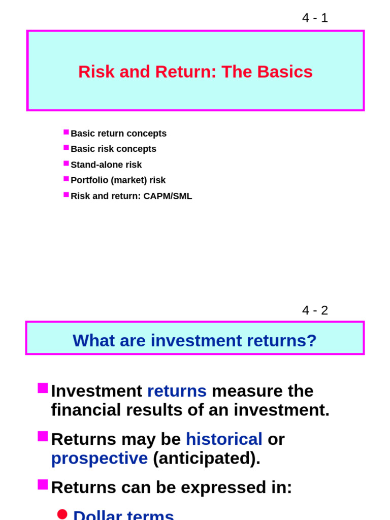 Risk and Return 108 | PDF | Beta (Finance) | Investing