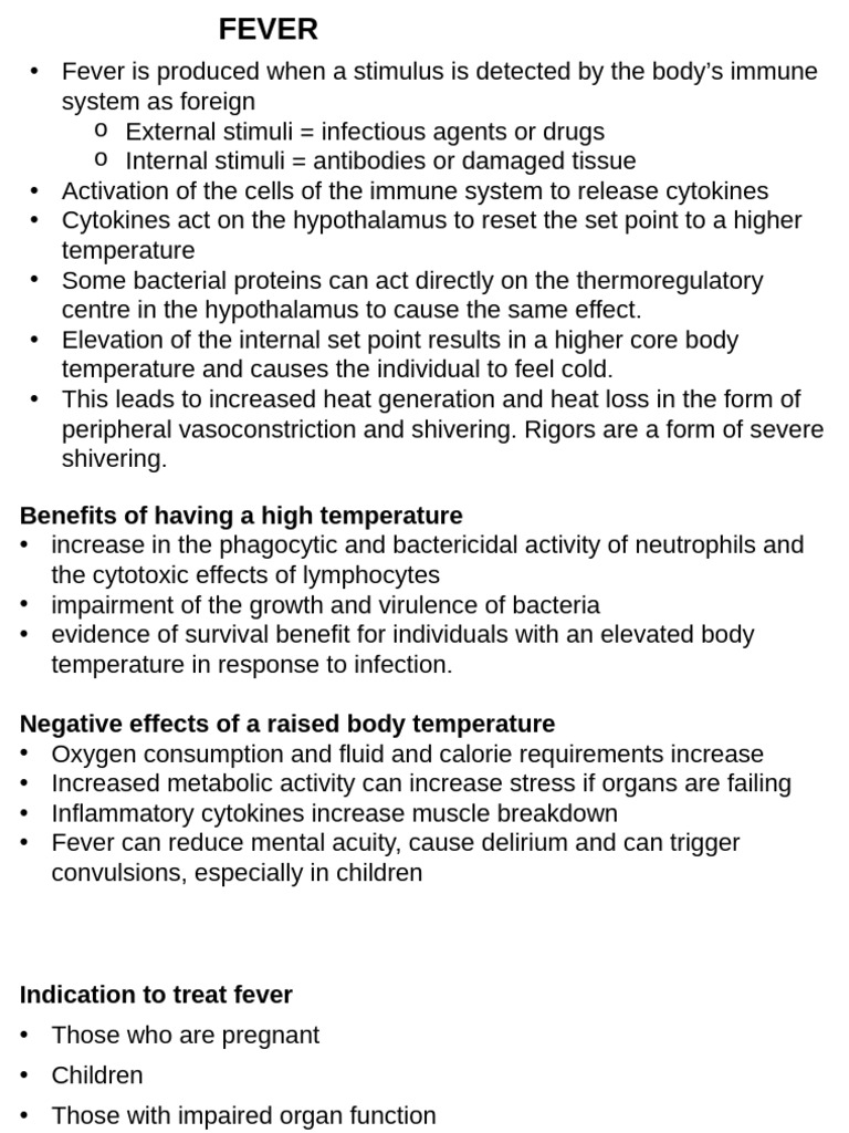 Fever and Pain Management Overview | PDF | Pain | Fever