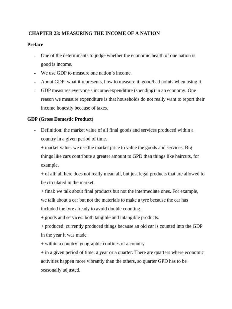National Income Measurement Overview | PDF | Gross Domestic Product ...