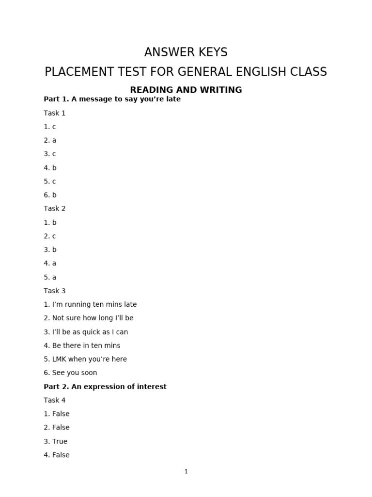Answer Keys | PDF