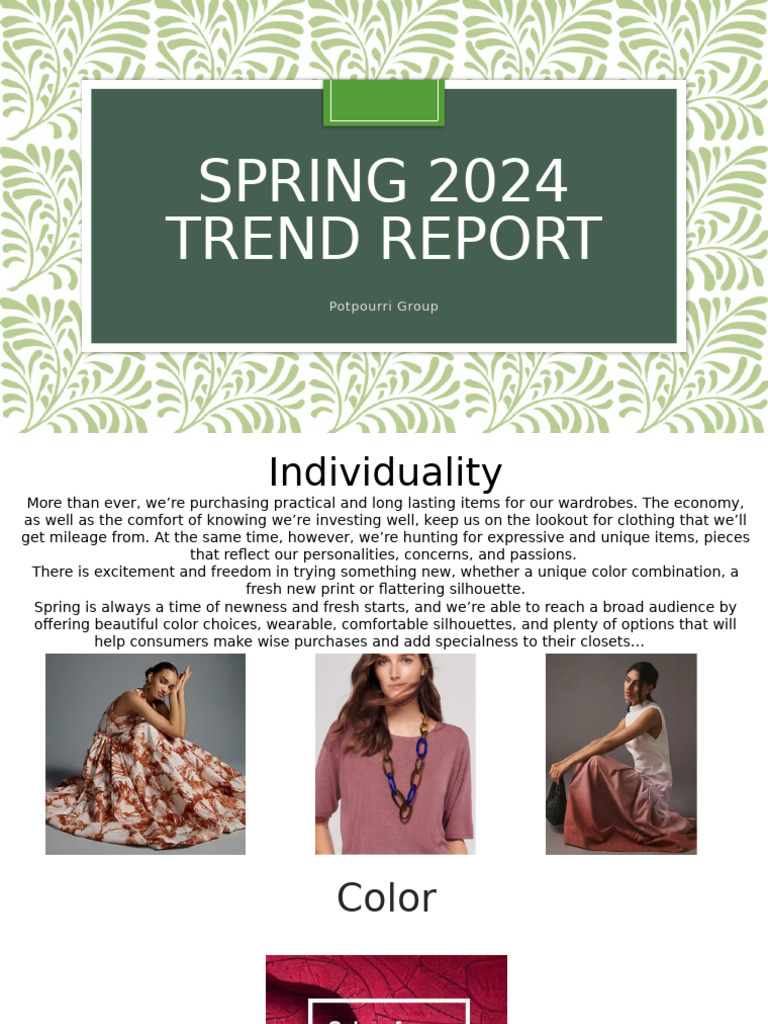 Spring 2024 Trend Report | PDF | Trousers | Knitting