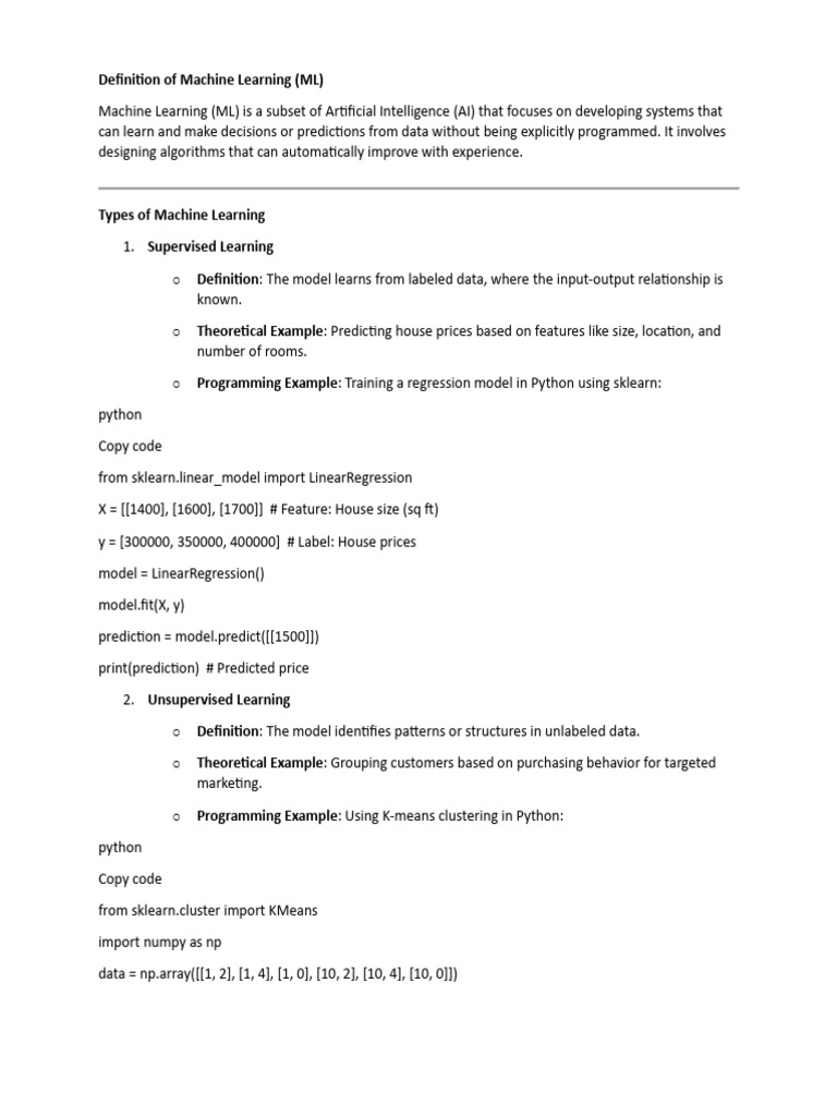 Definition of Machine Learning | PDF | Machine Learning | Computer Science