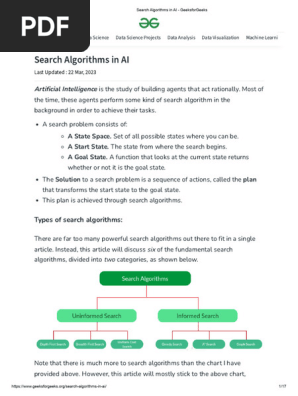Search Algorithms in AI | PDF | Algorithms | Theoretical