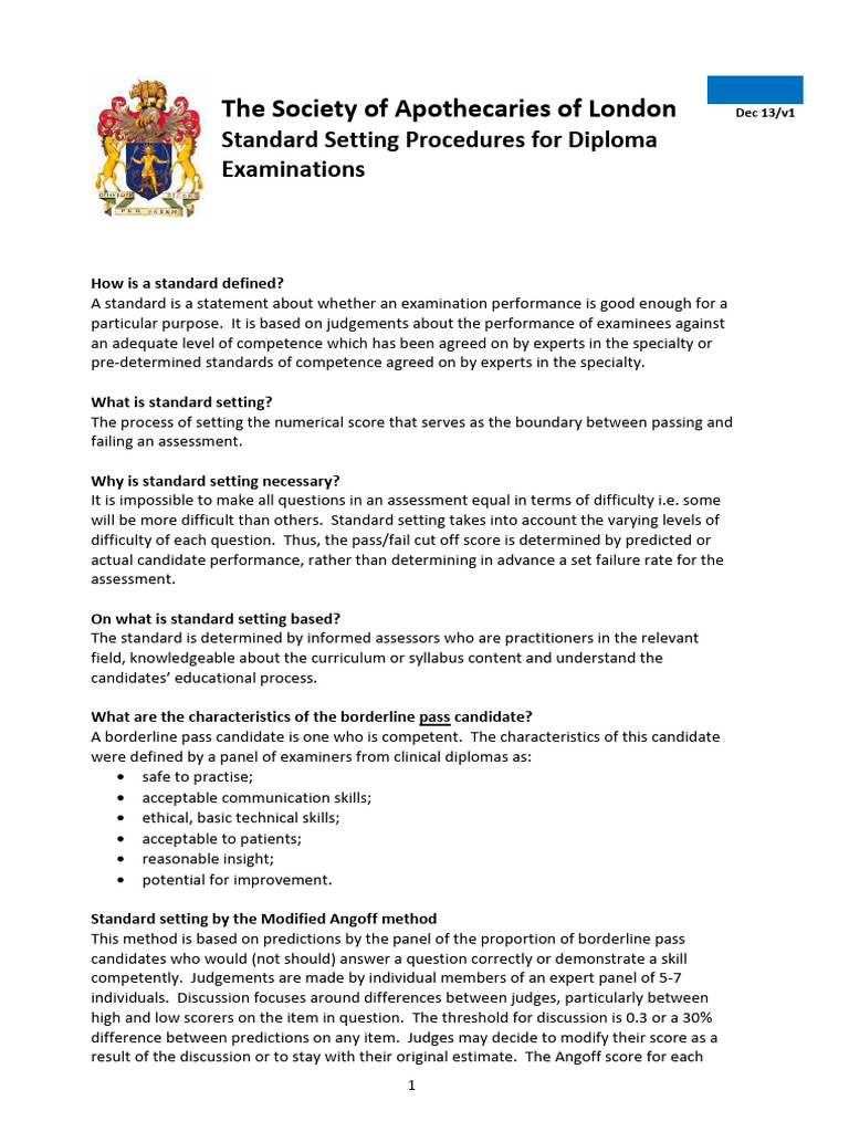 Standard Setting for Diploma Exams | PDF