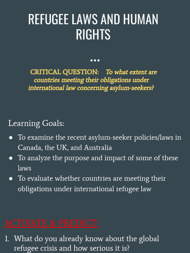 Asylum-Seeker Laws in Canada, UK, Australia | PDF | Asylum Seeker | Refugee