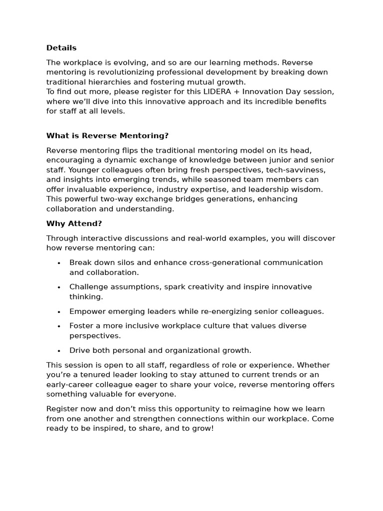 Reverse Mentoring | PDF
