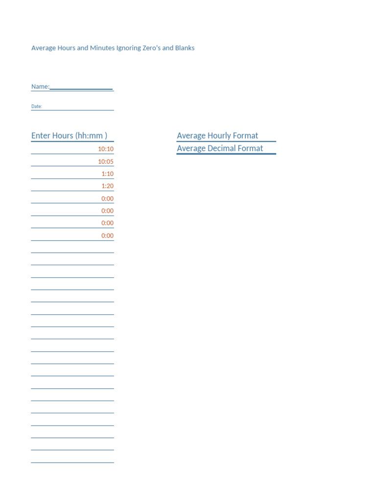 Average Time Calculation Guide | PDF