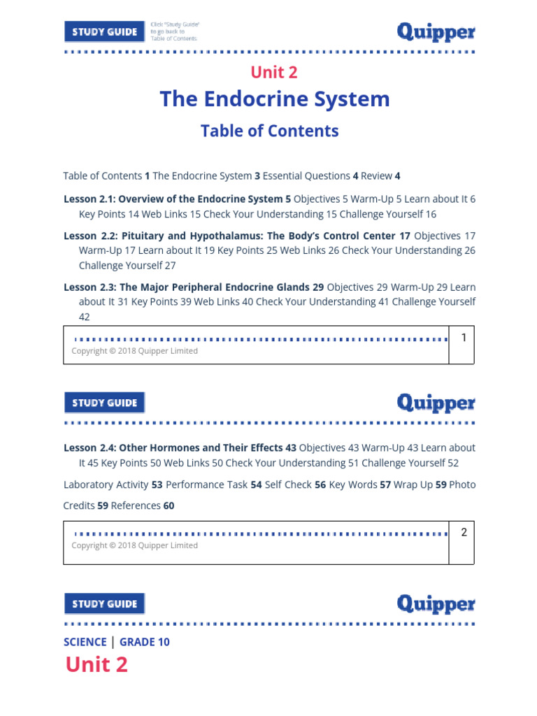 Science 10 A2 The Endocrine System | PDF | Pituitary Gland | Endocrine ...