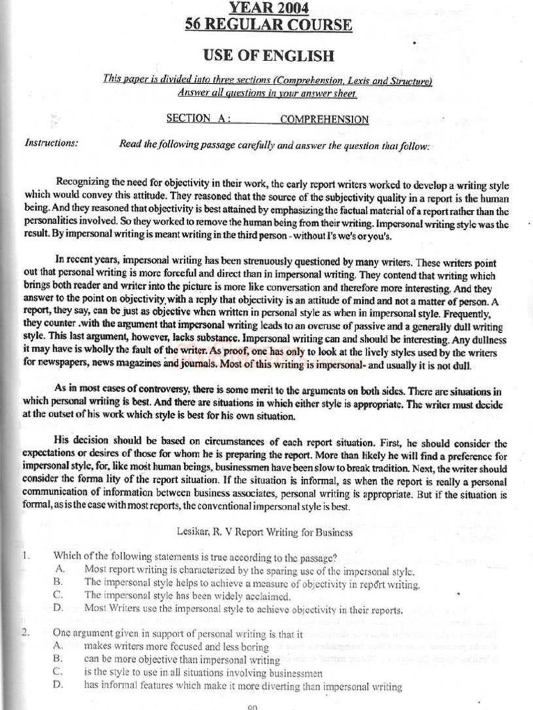 NDA Use of English 2004 | PDF