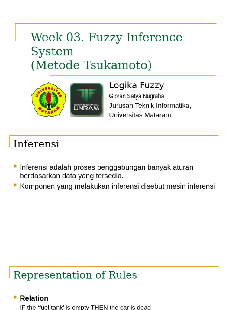 Sistem Inferensi Fuzzy Metode Tsukamoto | PDF