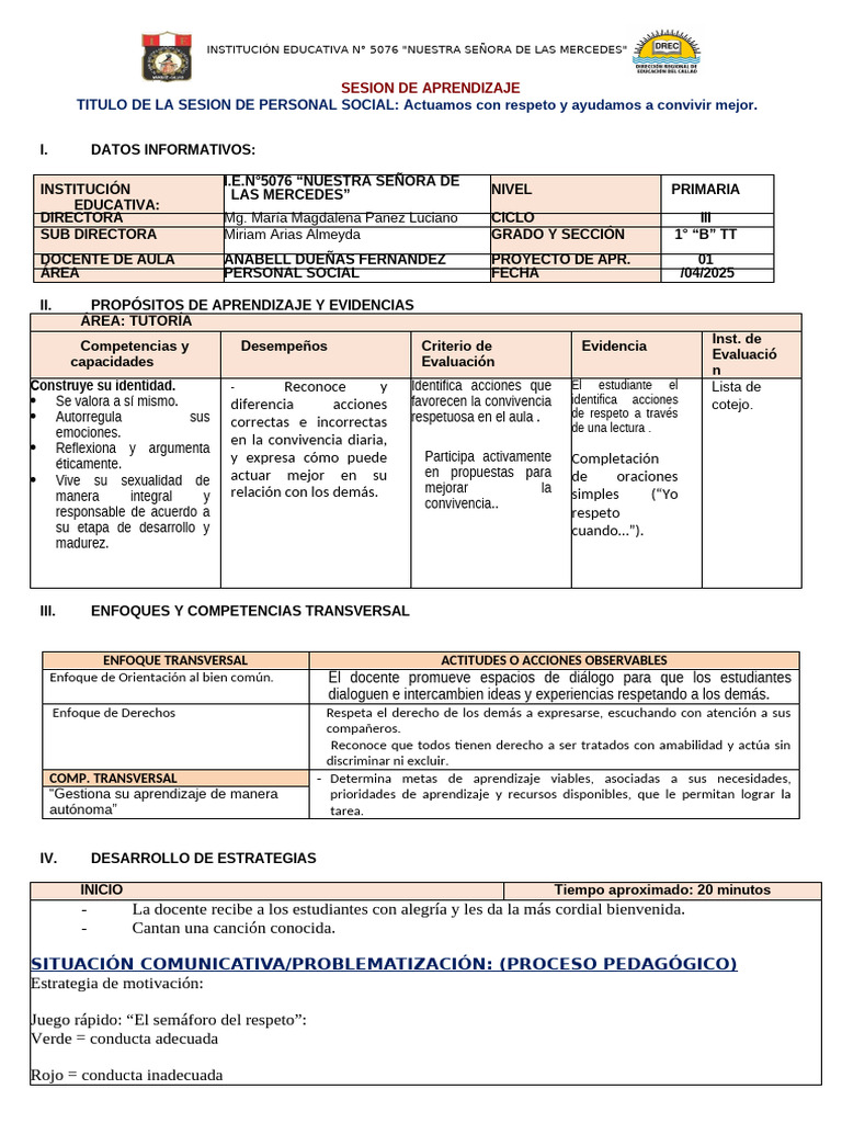 Respeto y Convivencia en el Aula | PDF | Aprendizaje | Pedagogía