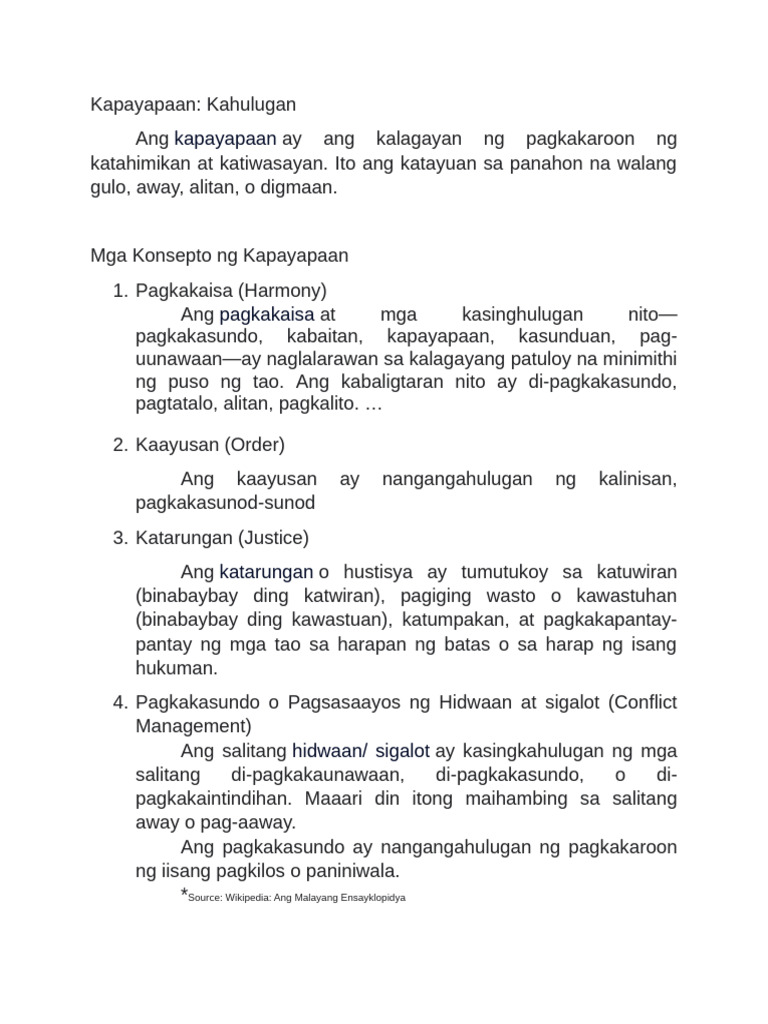 Kapayapaan | PDF