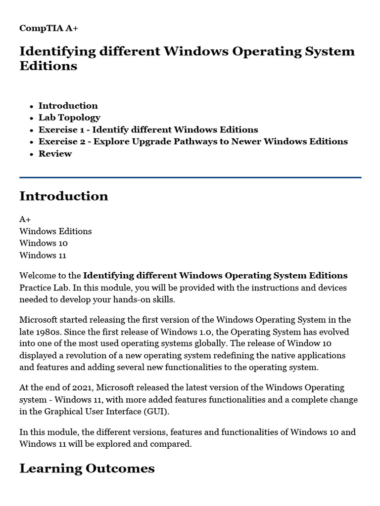 Identifying Windows OS Editions and Features | PDF | Microsoft Windows ...