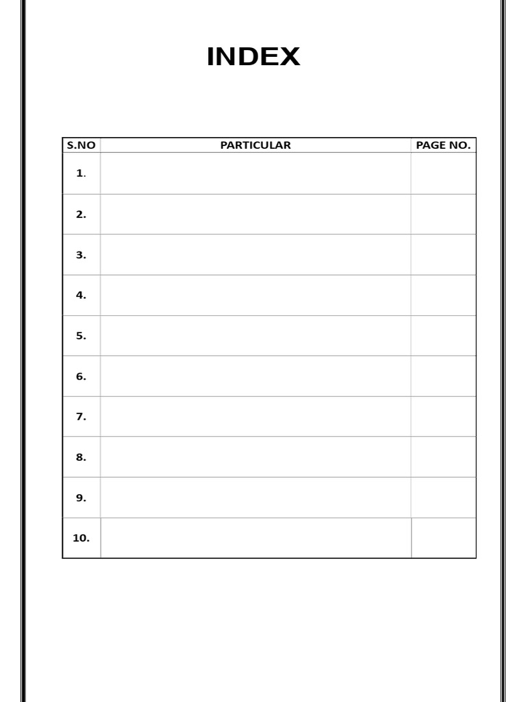 LLB Project File Index Format | PDF