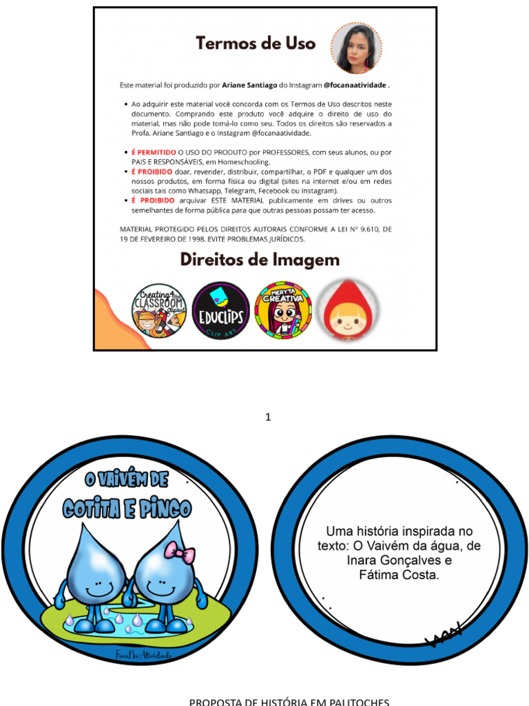 Historia - o Vaivem de Gotita e Pingo - @focanaatividade | PDF
