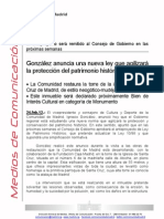 Ignacio González anuncia una nueva ley que agilizará la protección del patrimonio histórico