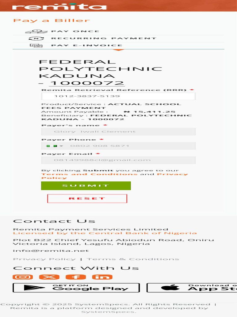 Pay a Biller on Remita Online | PDF