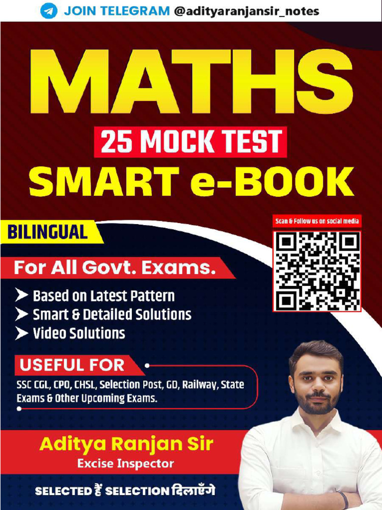 25 MATHS MOCK TESTS by Aditya Ranjan Sir Bilingual | PDF
