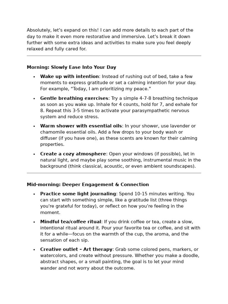 Restorative Daily Wellness Routine | PDF | Breathing