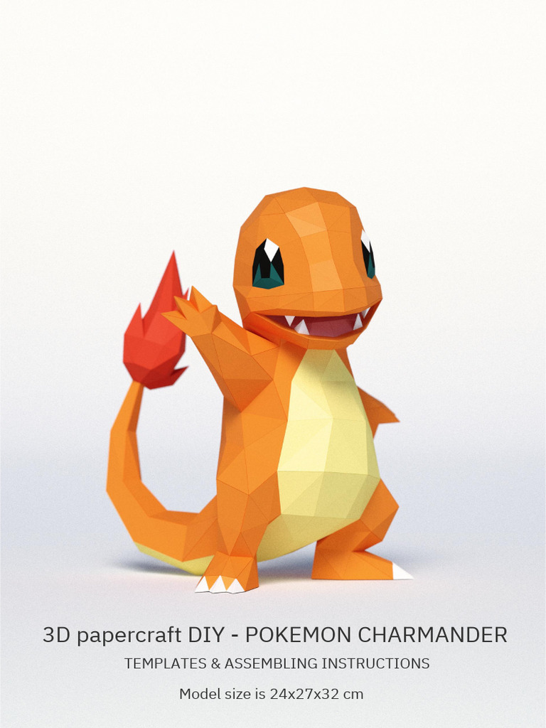 Papercraft Pokemon Templates Charmander Paper Craft