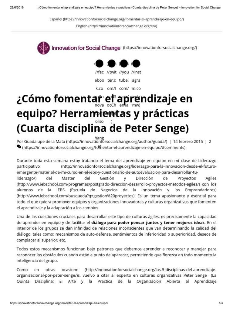 Fomentar el Aprendizaje en Equipo | PDF | Aprendizaje | Pensamiento