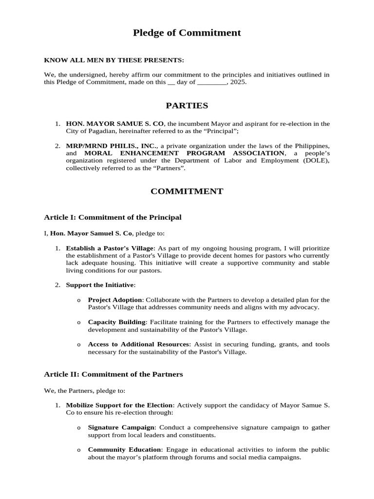 Pledge of Commitment | PDF