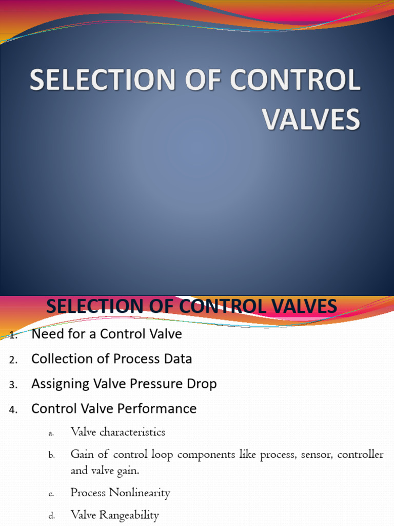 Control Valve Selection Guide | PDF | Valve | Actuator