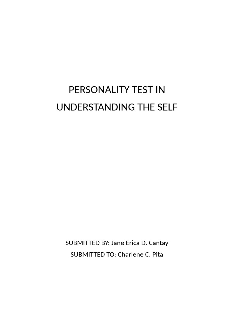 Understanding Self Through Personality Test | PDF