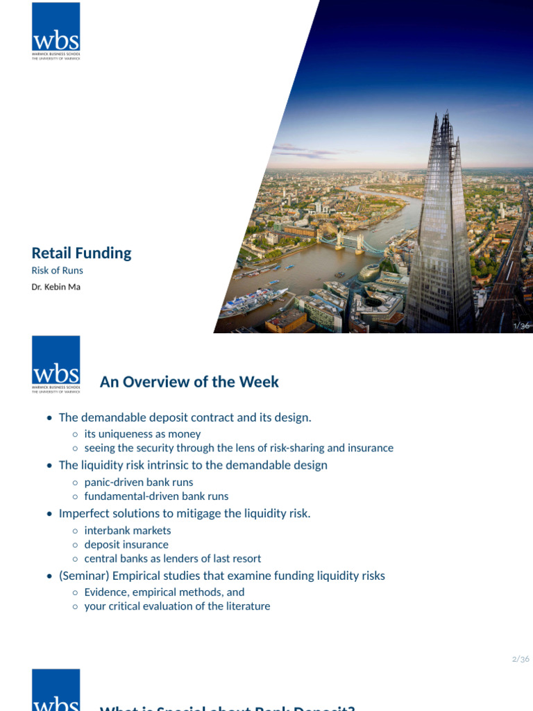 Lecture 3 Retail Funding | PDF | Market Liquidity | Banks