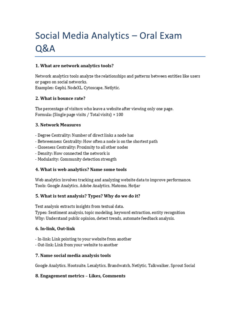 Social Media Analytics QA | PDF | Analytics | Social Media