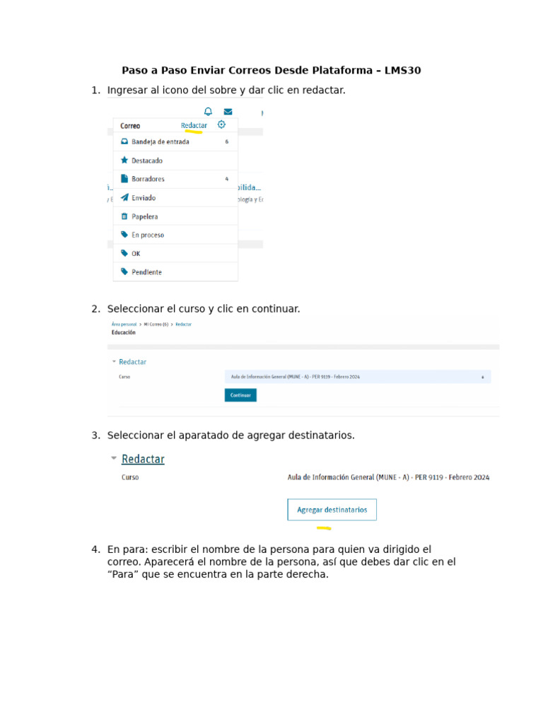 Enviar Correos en Moodle LMS30 | PDF