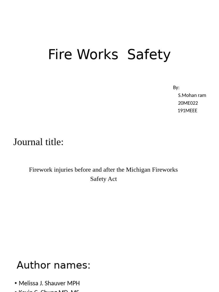 Firework Injury Trends Post-Michigan Act | PDF