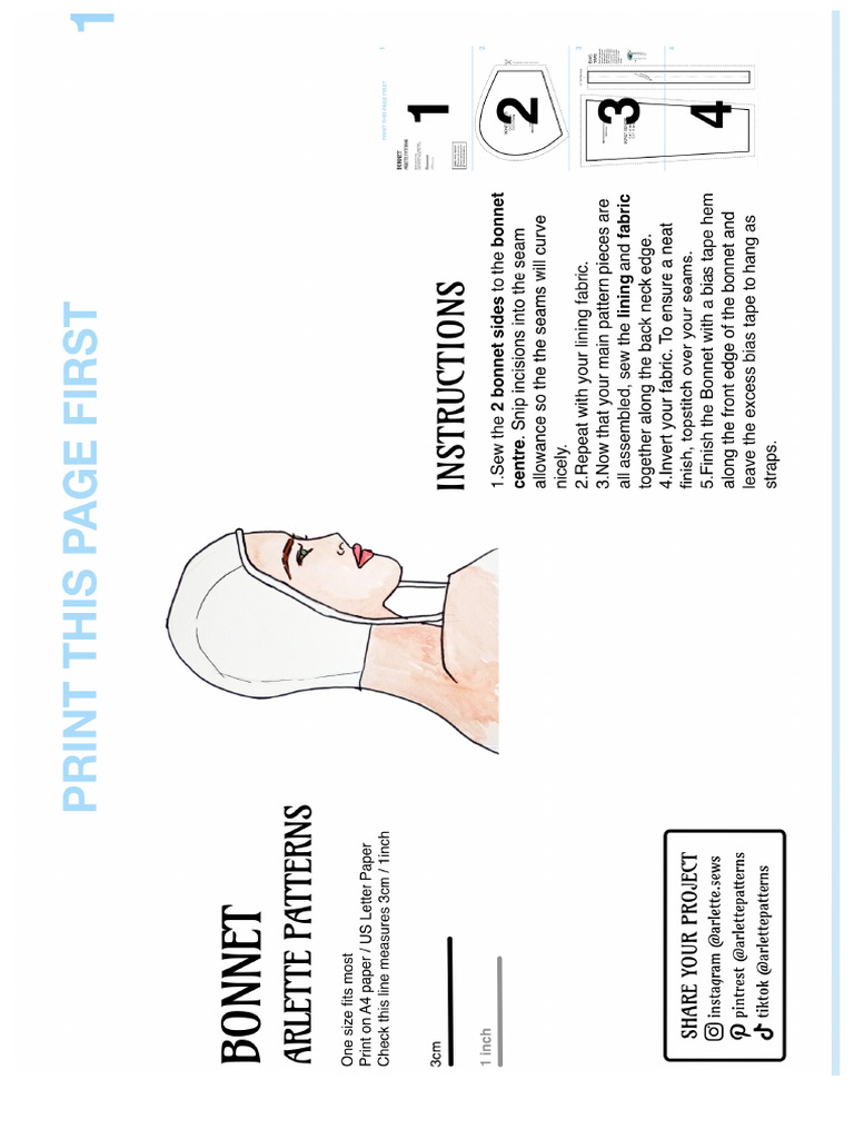 Bonnet Sewing Pattern | PDF