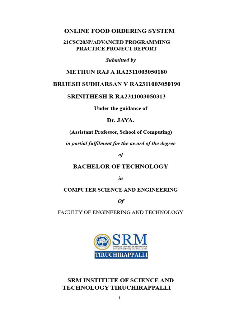 Java-Based Food Ordering System | PDF | Databases | User (Computing)