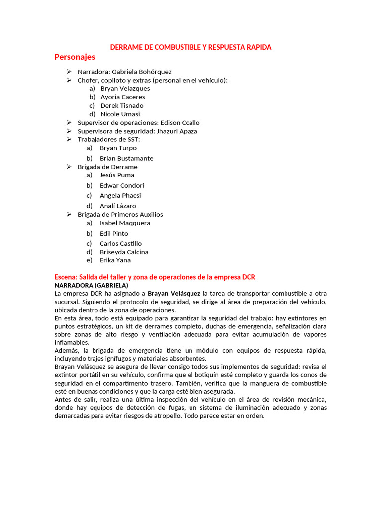 Dialogo Derrame de Combustible y Respuesta Rapida | PDF | Residuos ...