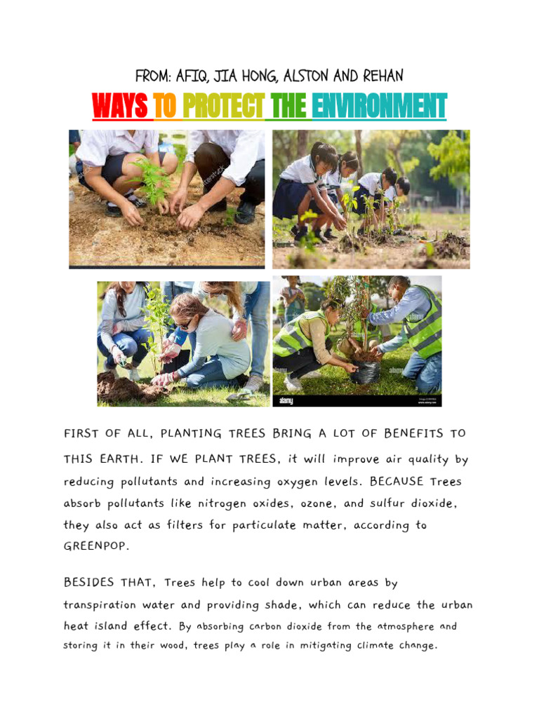 Benefits of Tree Planting for the Environment | PDF | Air Pollution ...