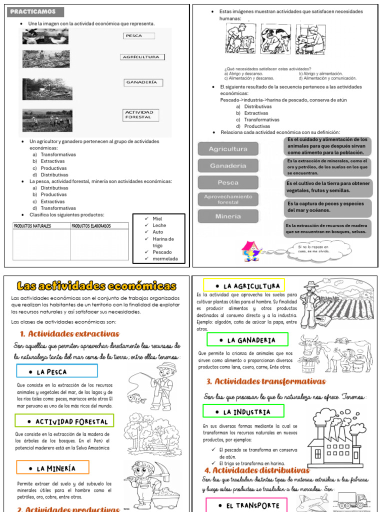 Actividades Económicas para Niños | PDF | Los bosques | Agricultura